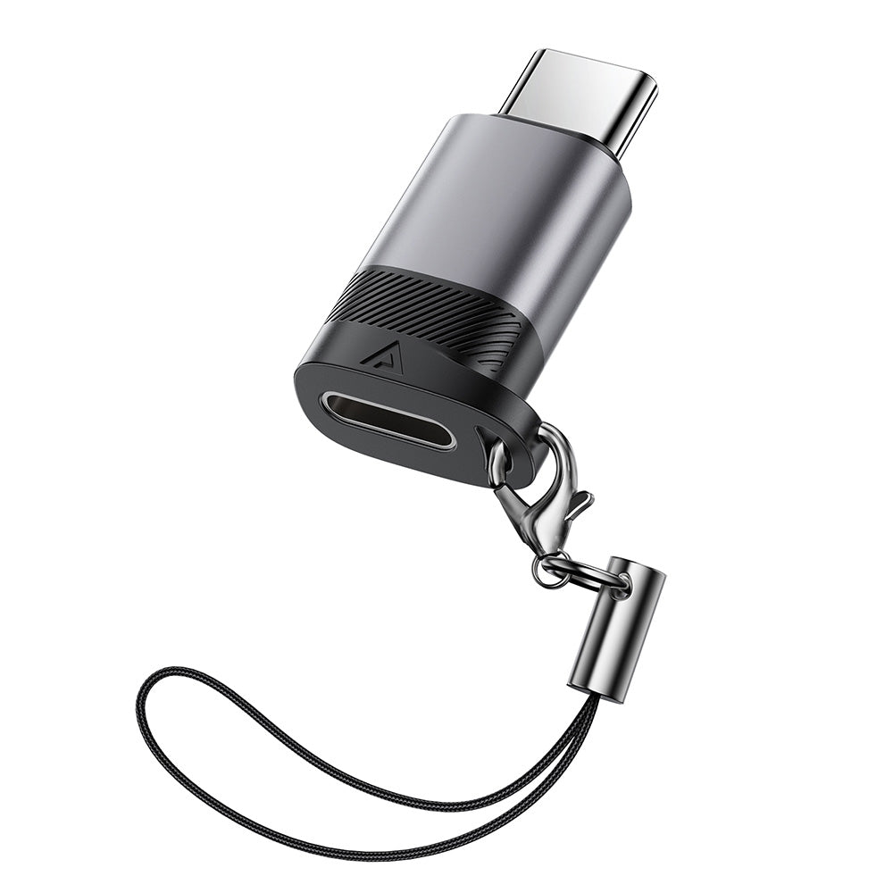 Adapter za podatke i punjenje Lightning - USB-C Acefast J19, Sivi