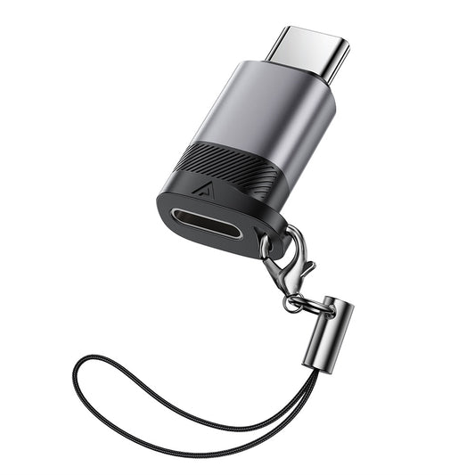 Adapter za podatke i punjenje Lightning - USB-C Acefast J19, Sivi