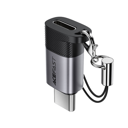 Adapter za podatke i punjenje Lightning - USB-C Acefast J19, Sivi