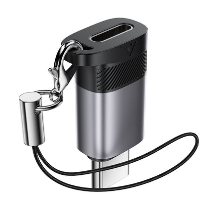 Adapter za podatke i punjenje Lightning - USB-C Acefast J19, Sivi