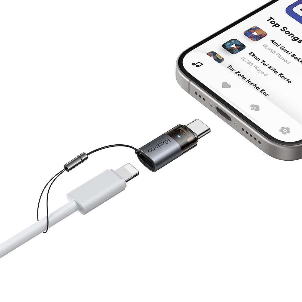 Adapter za prenos podataka i punjenje Lightning - USB-C McDodo OT-7610, Crni