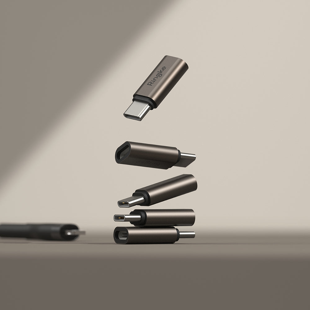 Adaptor Date i Punjenje Lightning - USB-C Ringke, Braon, Set 2 komada