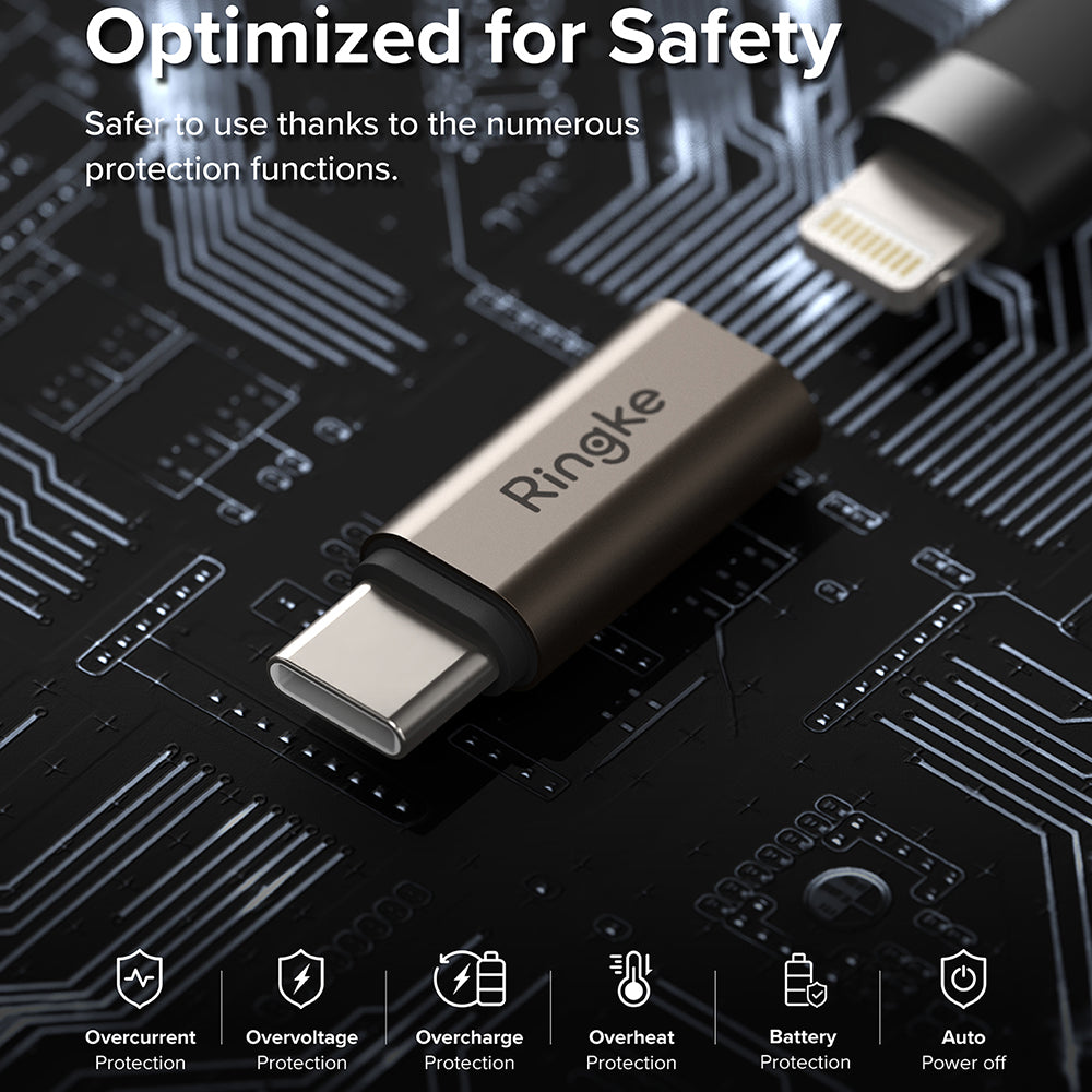 Adaptor Date i Punjenje Lightning - USB-C Ringke, Braon, Set 2 komada