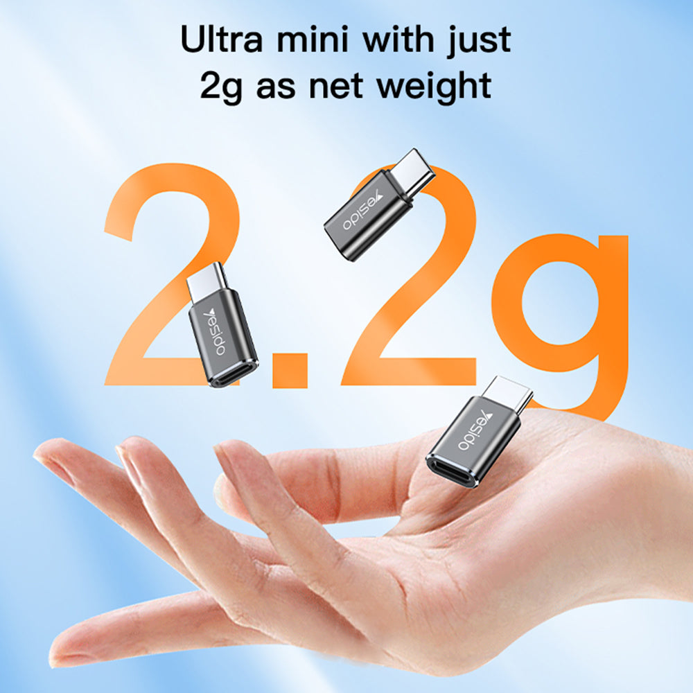 Adaptor za podatke i punjenje Lightning - USB-C Yesido GS22, Sivi
