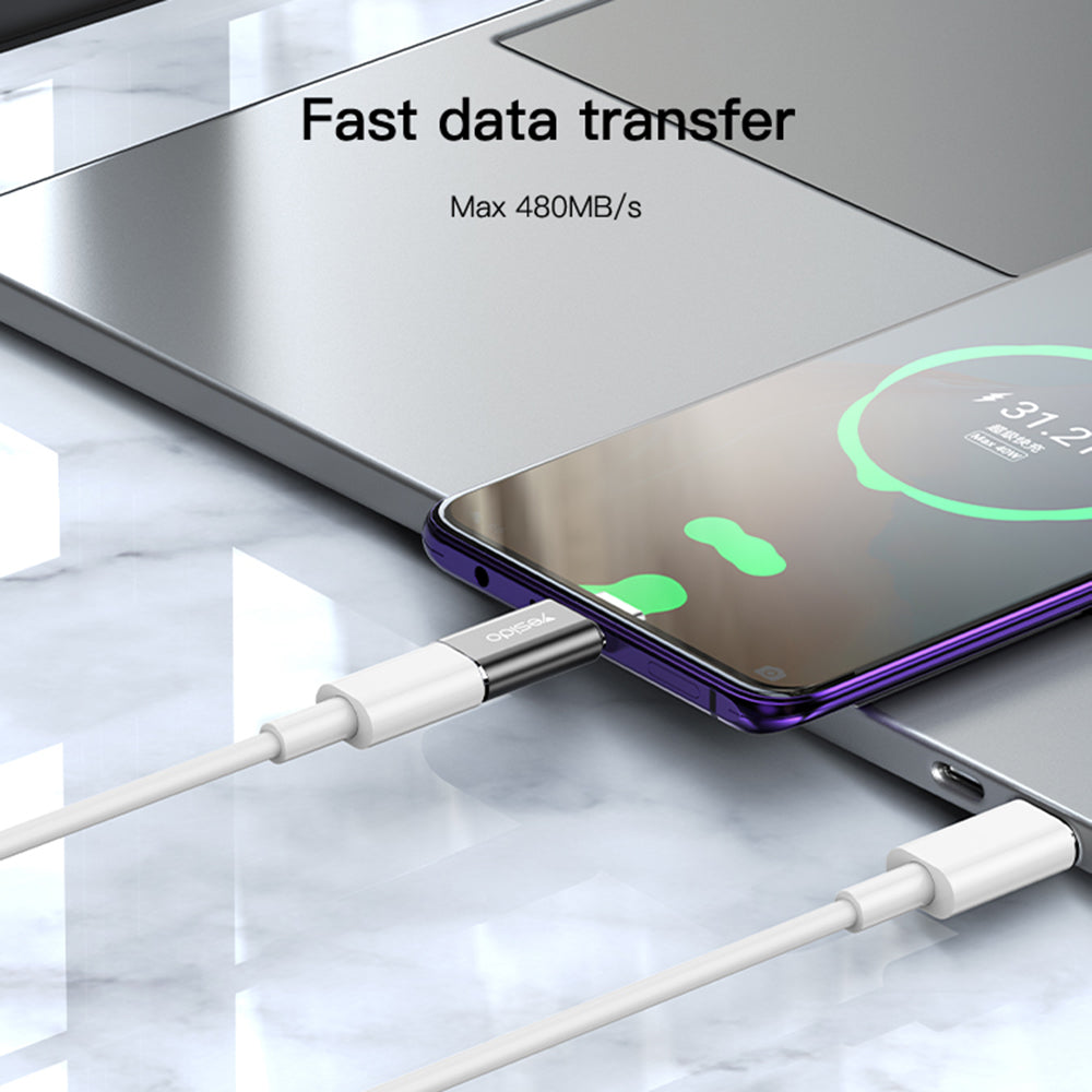 Adaptor za podatke i punjenje Lightning - USB-C Yesido GS22, Sivi