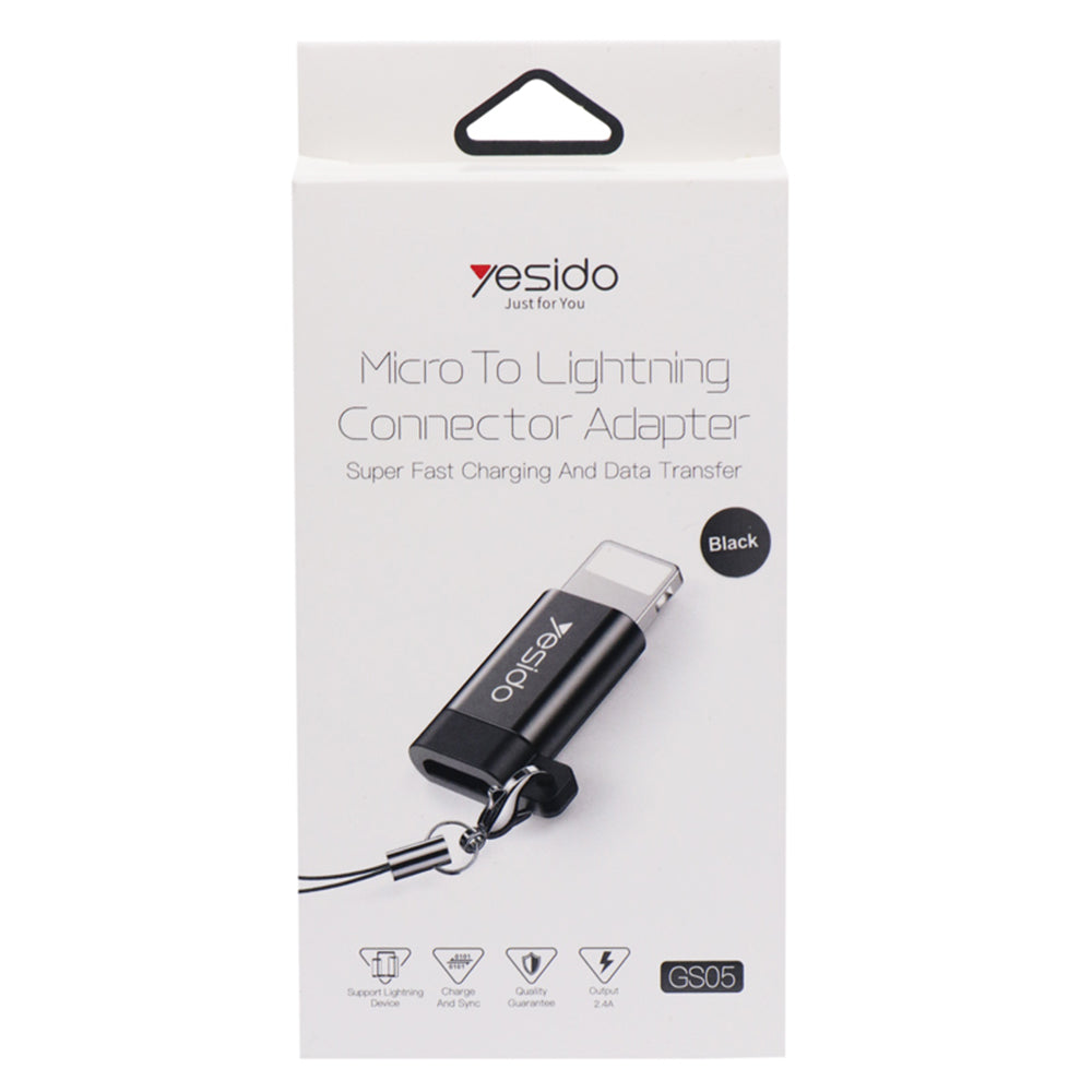 Adaptor Date i Punjenje microUSB - Lightning Yesido GS05, Crni