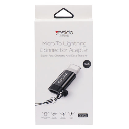 Adaptor Date i Punjenje microUSB - Lightning Yesido GS05, Crni