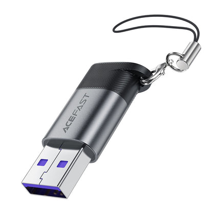 Adapter za podatke i punjenje USB-C - USB-A Acefast J8, Sivi