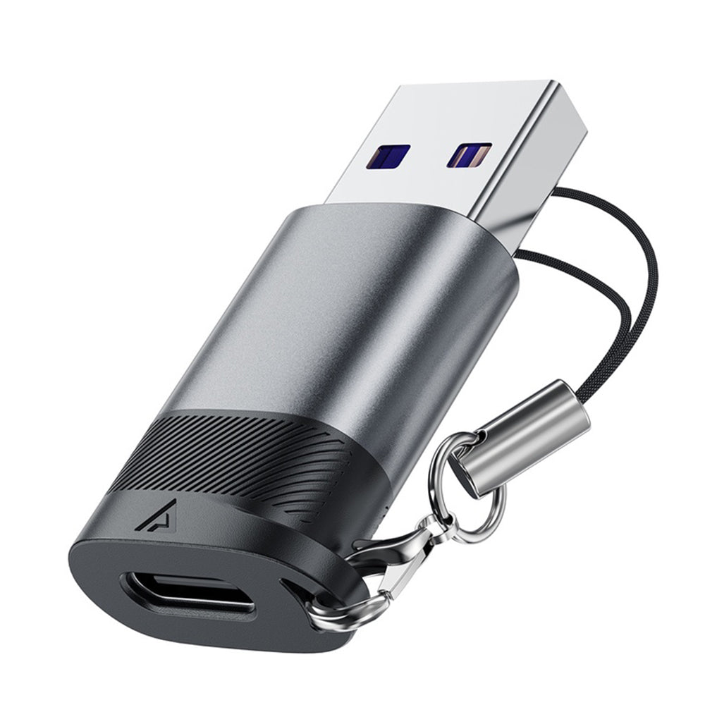 Adapter za podatke i punjenje USB-C - USB-A Acefast J8, Sivi