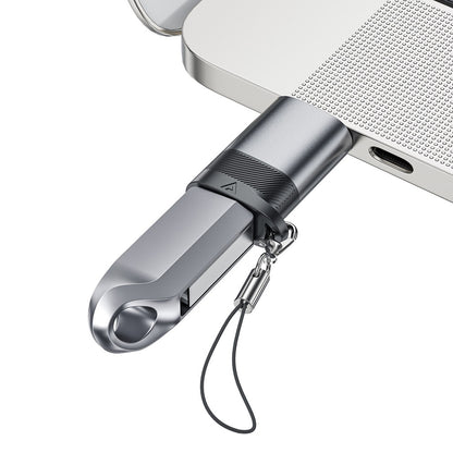 Adapter za podatke i punjenje USB-C - USB-A Acefast J8, Sivi