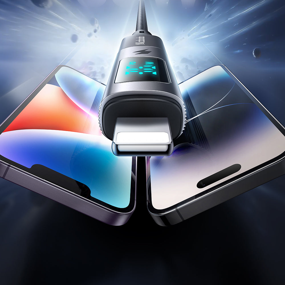 Adapter za podatke i punjenje USB-C - Lightning McDodo OT-6100 Wales Display, Crni