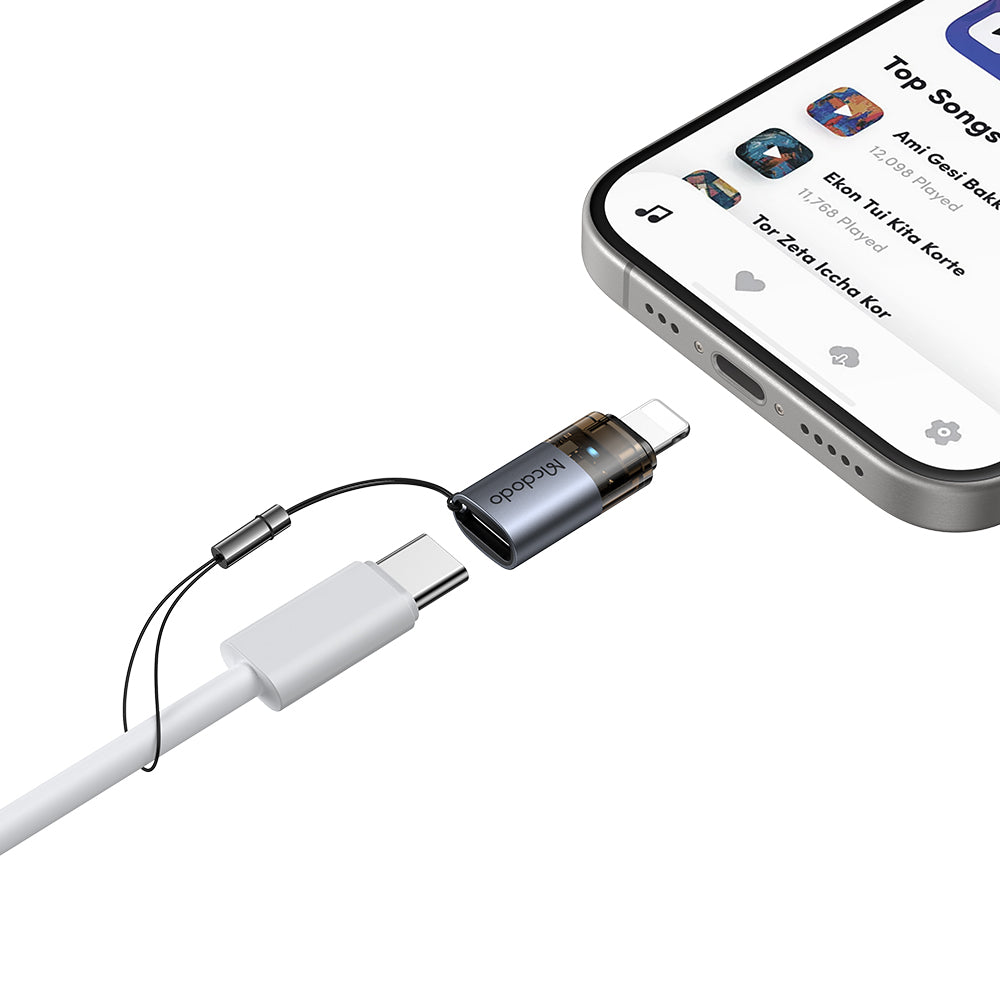 Adapter za prenos podataka i punjenje USB-C - Lightning McDodo OT-7630, Crni