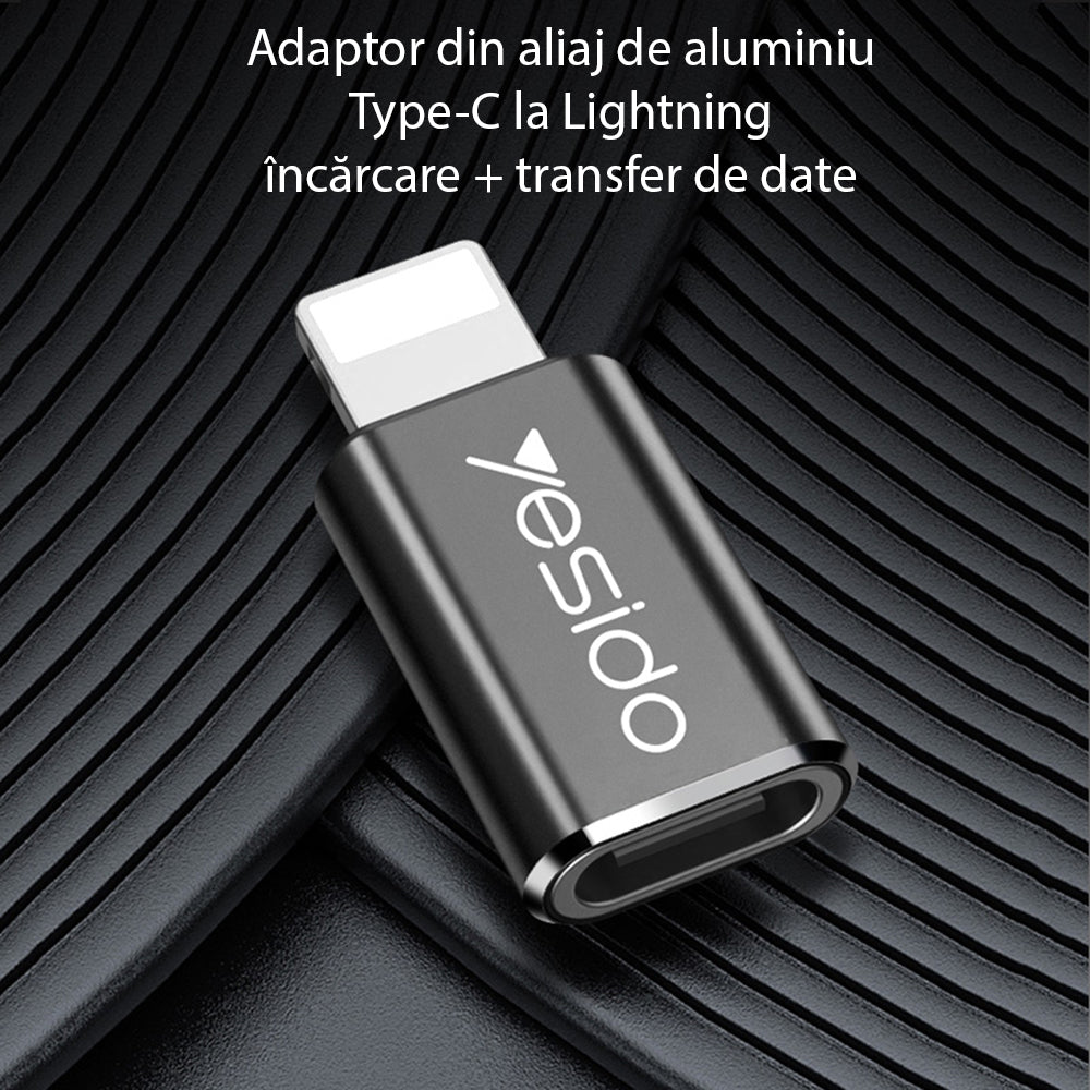 Adaptor Date i Punjenje USB-C - Lightning Yesido GS03, Crni