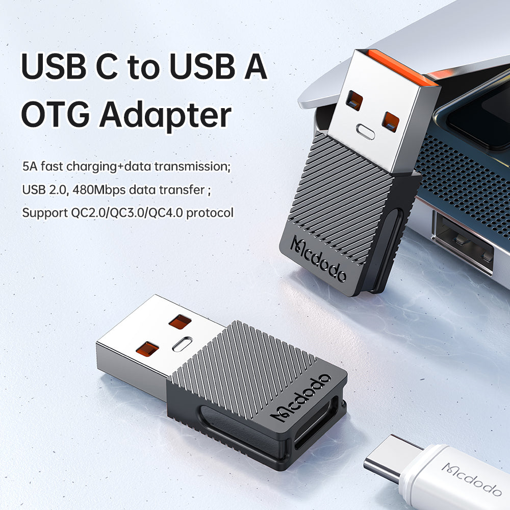 Adapter za podatke i punjenje USB-C - USB-A McDodo OT-6970, Crni