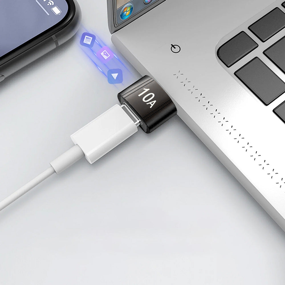 Adapter za podatke i punjenje USB-C - USB-A Techsuit A7 HyperPort, Crno-Narandžasti