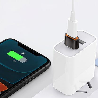 Adapter za podatke i punjenje USB-C - USB-A Techsuit A7 HyperPort, Crno-Narandžasti