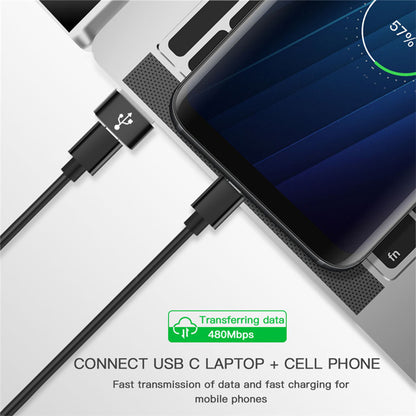 Adapter za podatke i punjenje USB-C - USB-A Techsuit, Crni