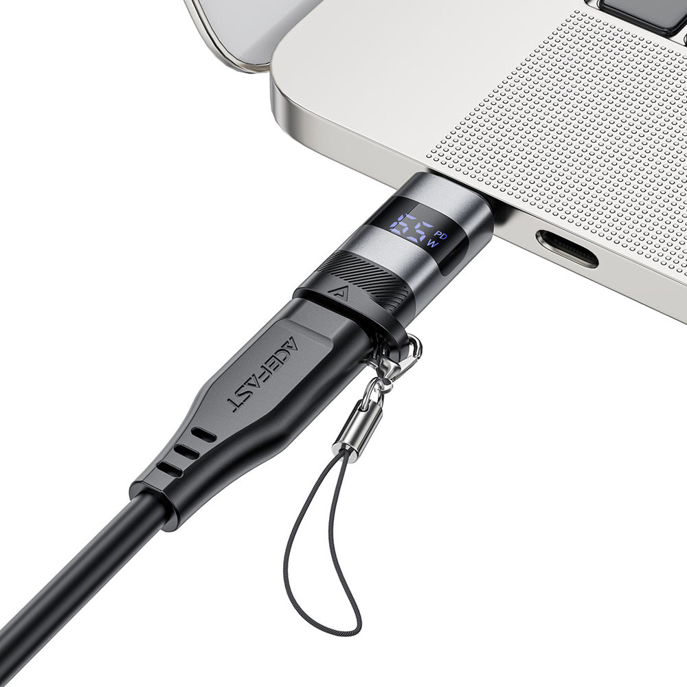 Adapter za podatke i punjenje USB-C - USB-C Acefast J9 Display, Sivi