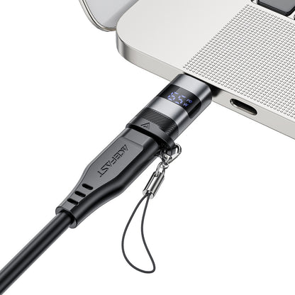 Adapter za podatke i punjenje USB-C - USB-C Acefast J9 Display, Sivi