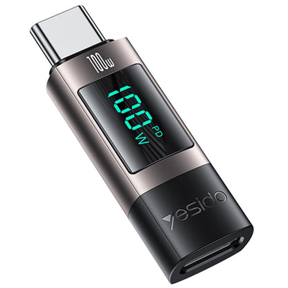 Adapter za podatke i punjenje USB-C - USB-C Yesido GS24 Display, Sivi