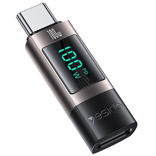 Adapter za podatke i punjenje USB-C - USB-C Yesido GS24 Display, Sivi