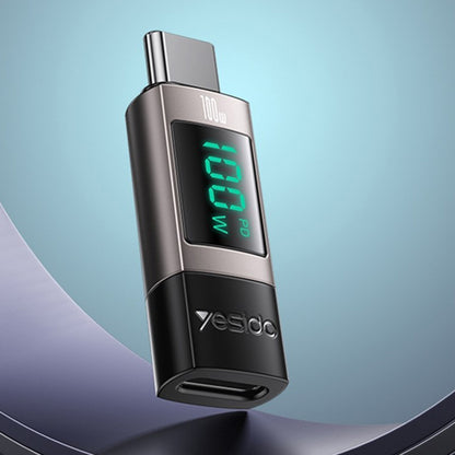 Adapter za podatke i punjenje USB-C - USB-C Yesido GS24 Display, Sivi