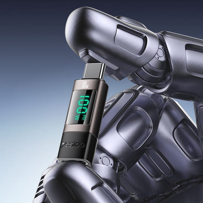 Adapter za podatke i punjenje USB-C - USB-C Yesido GS24 Display, Sivi