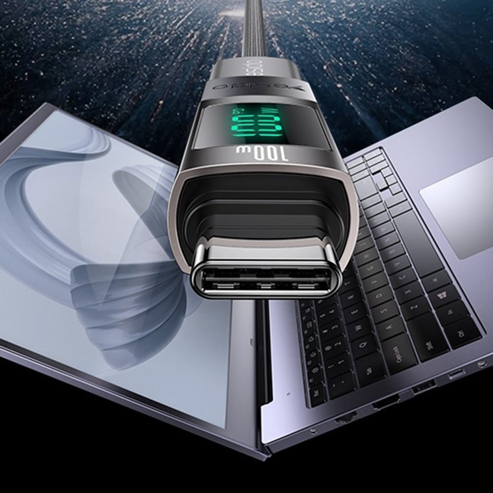 Adapter za podatke i punjenje USB-C - USB-C Yesido GS24 Display, Sivi