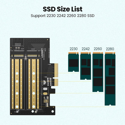 Adapter Interfejs SSD UGREEN CM302 (70504), NVMe M.2 / SATA - PCIe 3.0 X4