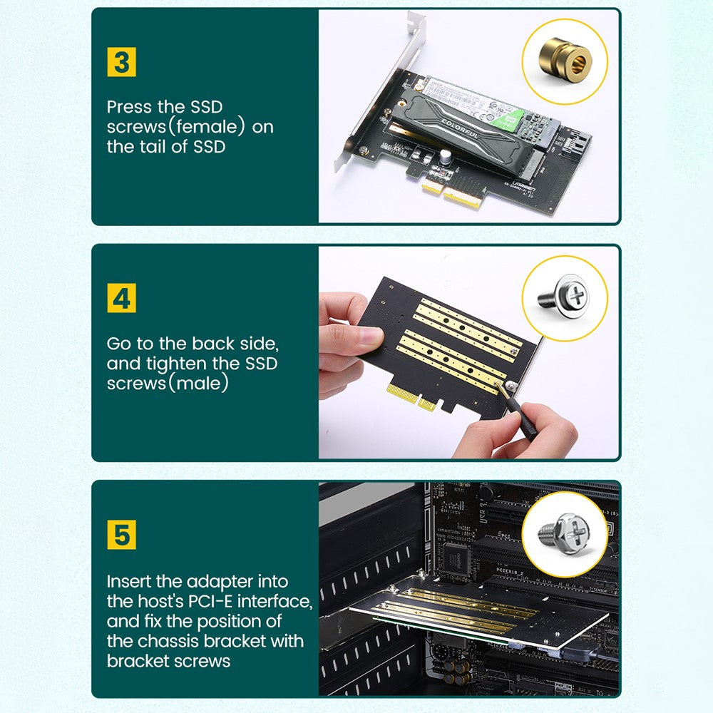 Adapter Interfejs SSD UGREEN CM302 (70504), NVMe M.2 / SATA - PCIe 3.0 X4