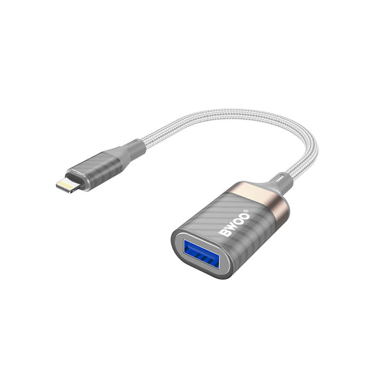 Adaptor OTG Lightning - USB-A BWOO BZ70, Sivi