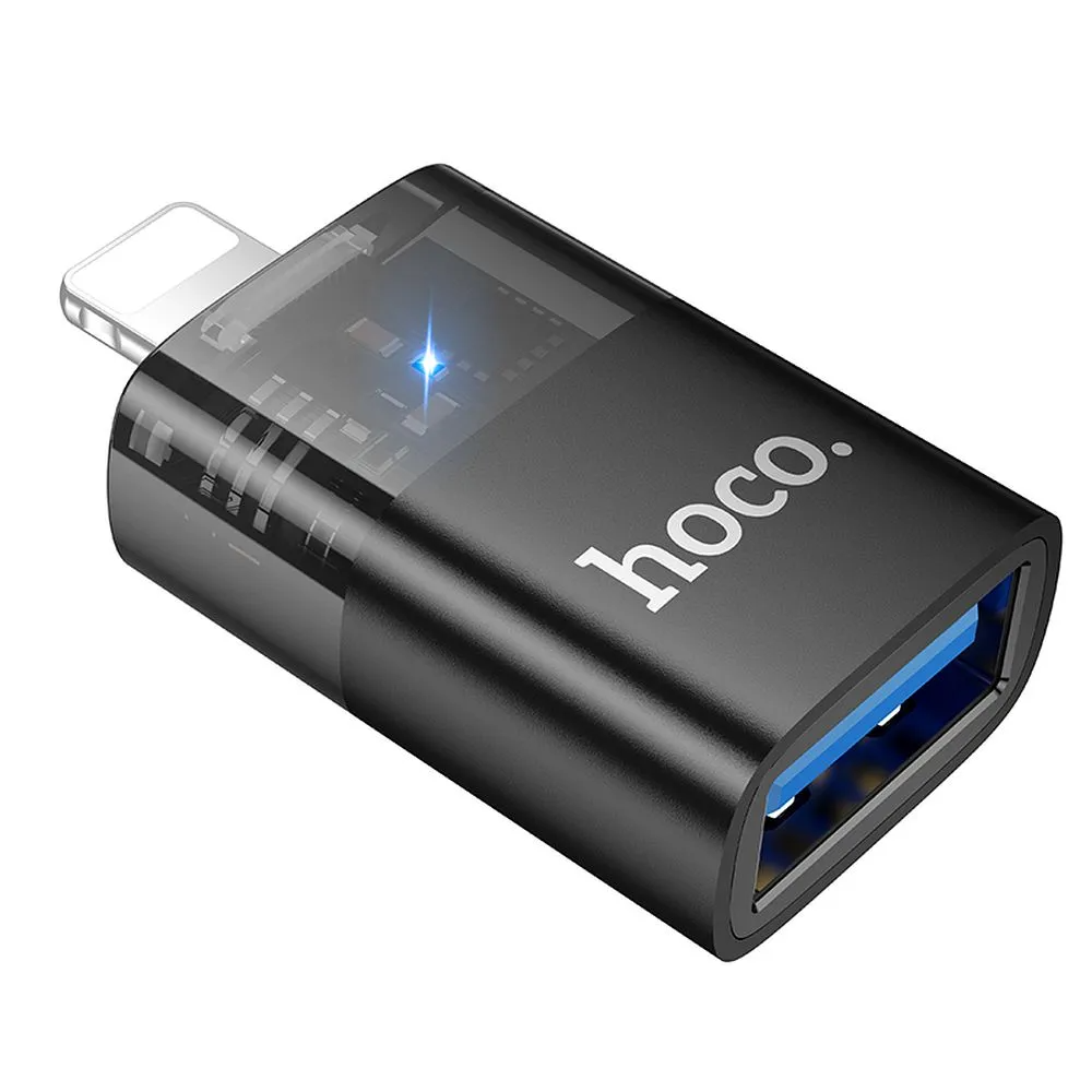 OTG Lightning - USB-A adapter HOCO UA36, Crna