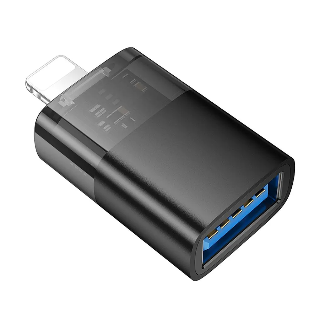OTG Lightning - USB-A adapter HOCO UA36, Crna