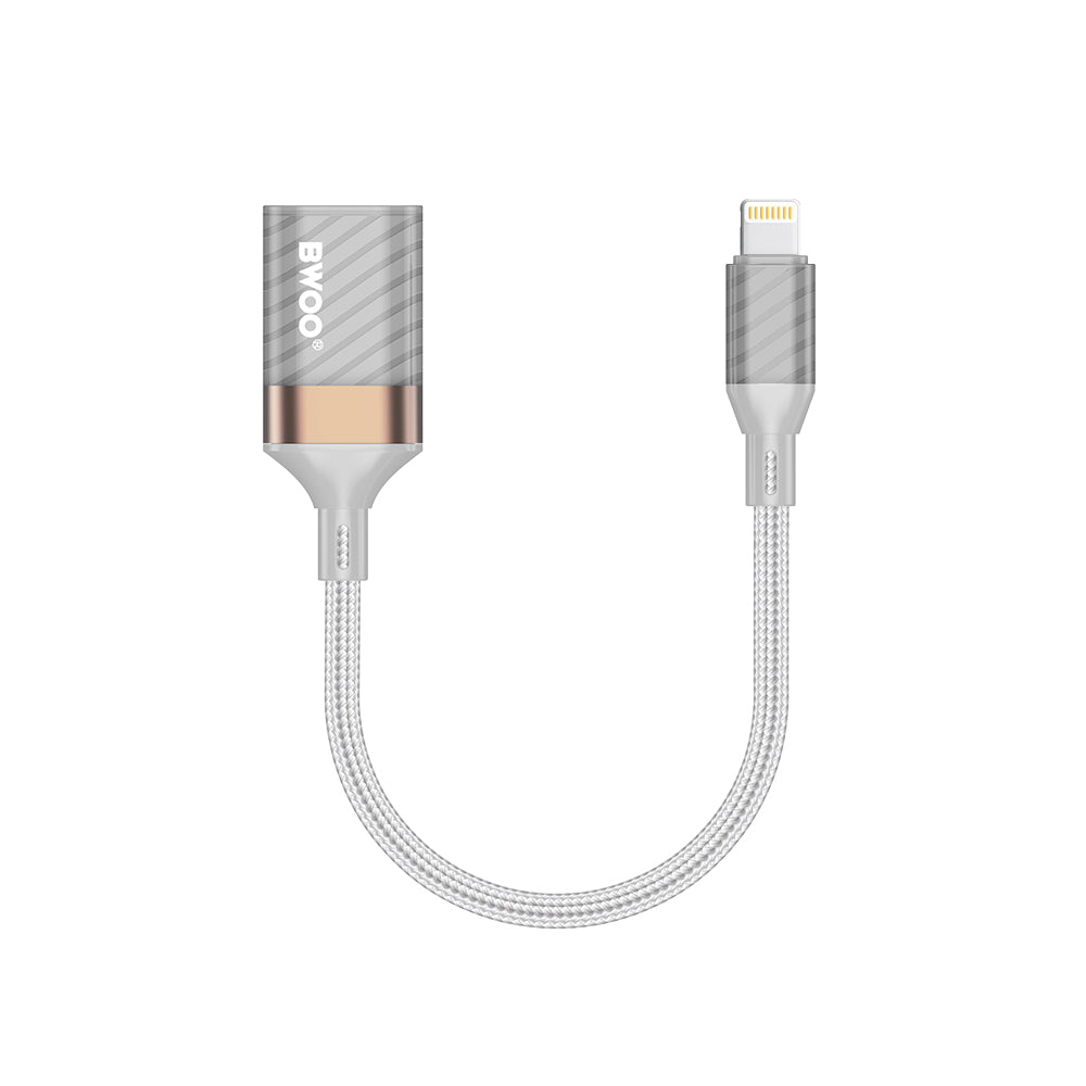 Adaptor OTG Lightning - USB-A BWOO BZ70, Sivi