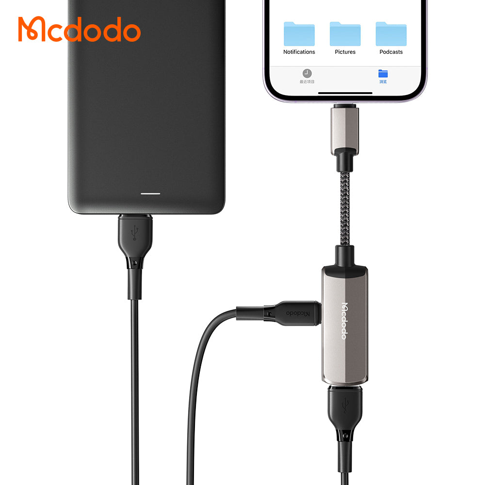 Adaptor OTG Lightning - USB-A McDodo CA-2690, Sivi