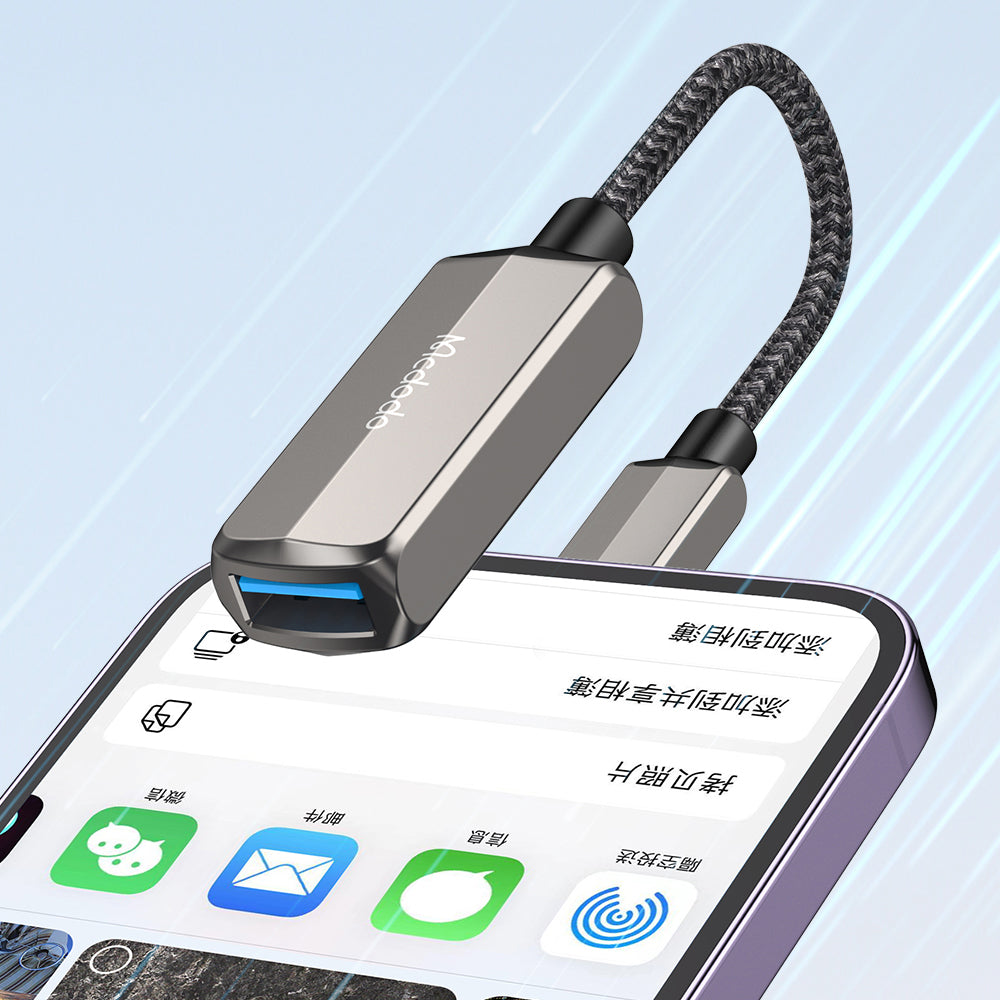 Adaptor OTG Lightning - USB-A McDodo CA-2690, Sivi