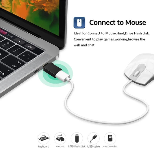 Adaptor OTG microUSB / USB-C - USB-A Techsuit A13 DuoVoltX, Sivi, Set 2 komada