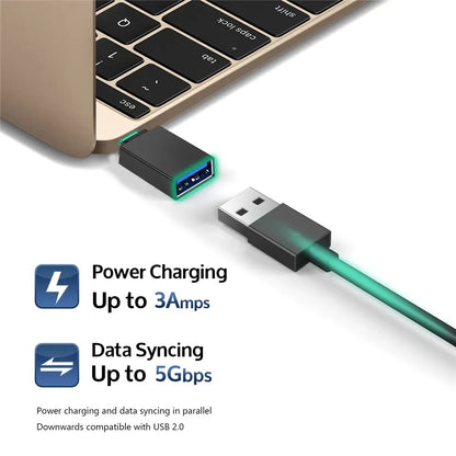 Adaptor OTG microUSB / USB-C - USB-A Techsuit A13 DuoVoltX, Sivi, Set 2 komada