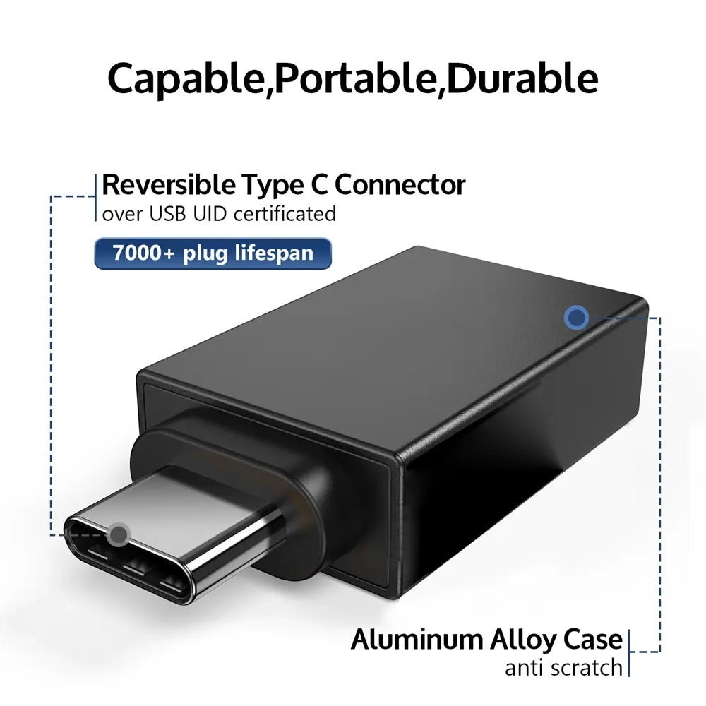 Adaptor OTG microUSB / USB-C - USB-A Techsuit A13 DuoVoltX, Sivi, Set 2 komada