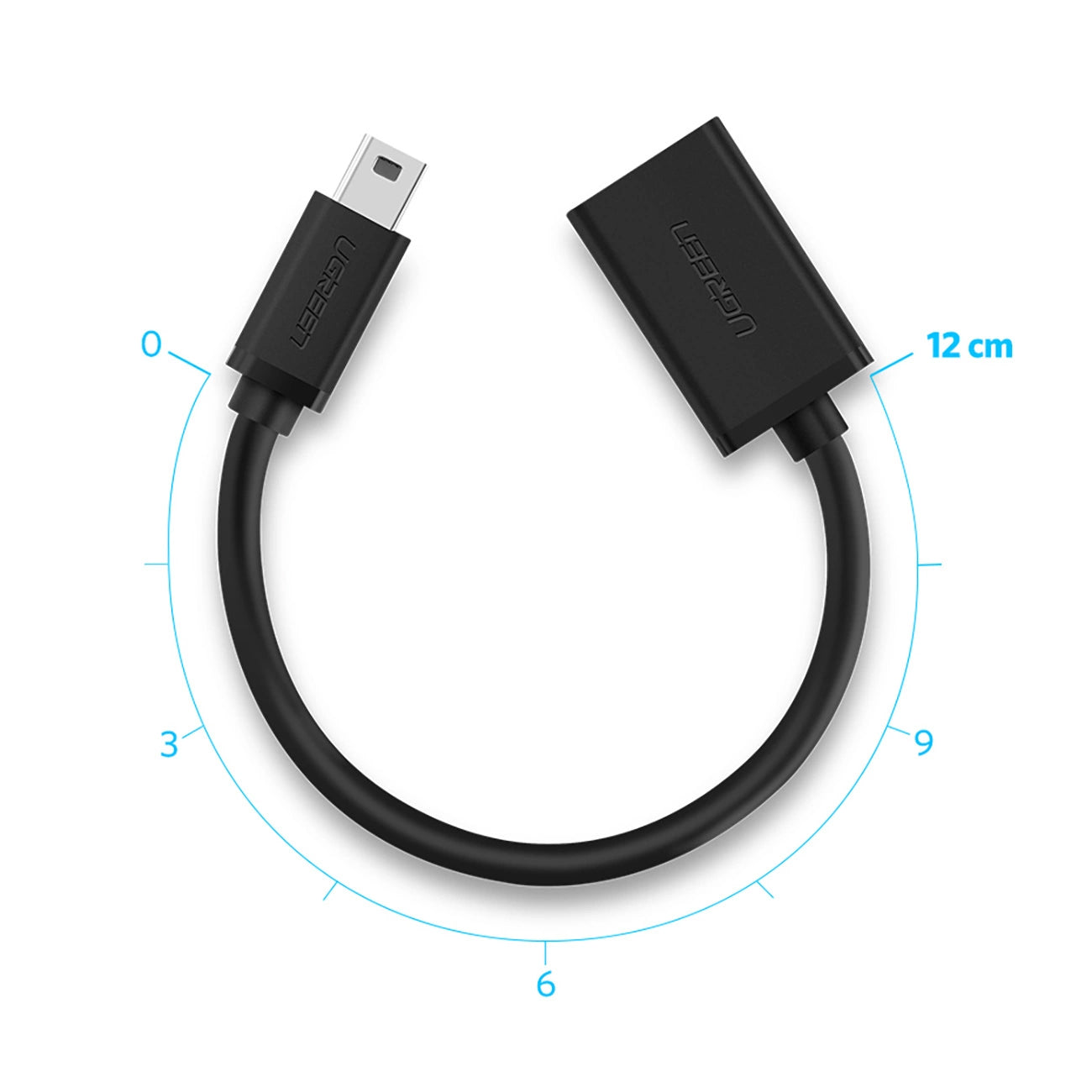 Adapter OTG miniUSB - USB-A UGREEN US249, Crni