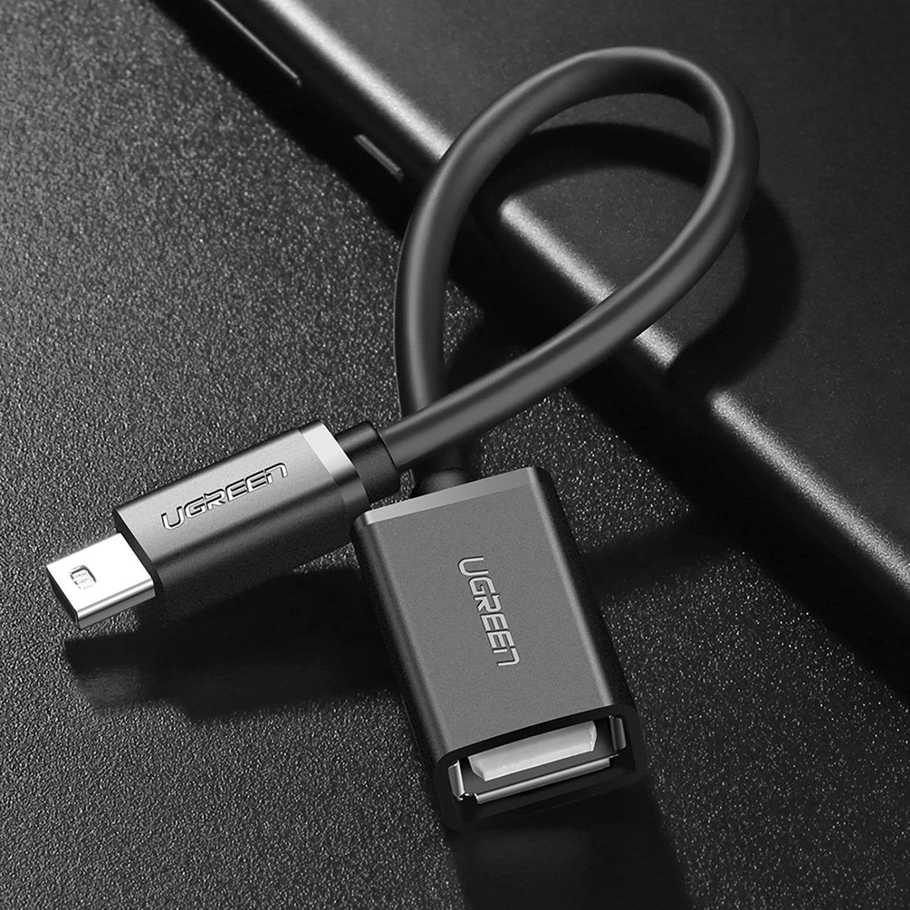 Adapter OTG miniUSB - USB-A UGREEN US249, Crni