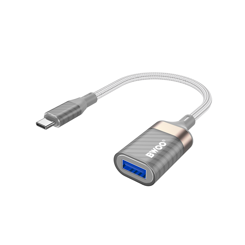 Adaptor OTG USB-C - USB-A BWOO BZ69, Sivi
