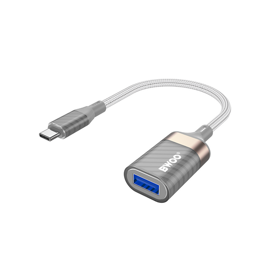 Adaptor OTG USB-C - USB-A BWOO BZ69, Sivi