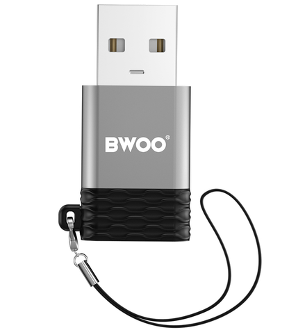 USB-C - USB-A Adapter za prenos podataka i punjenje BWOO BZ-38, Siva