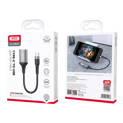Adaptor OTG USB-C - USB-A XO Design NB201, Crni