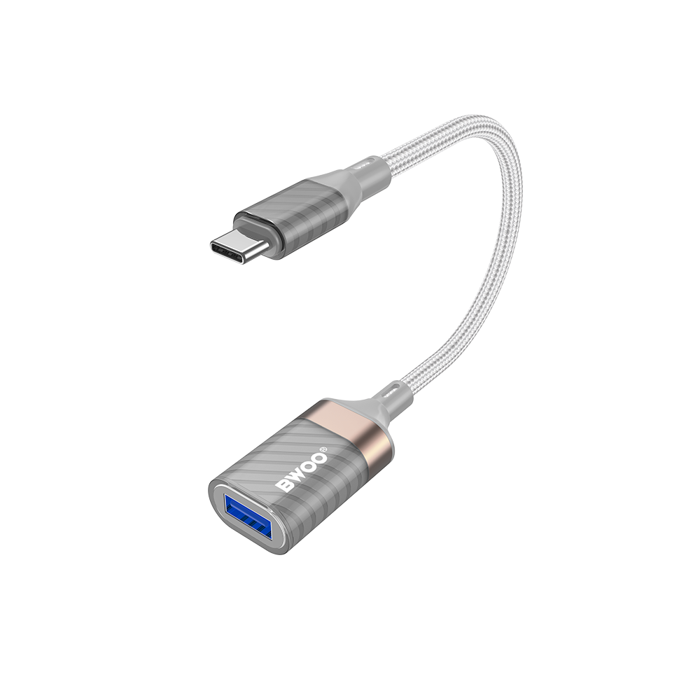 Adaptor OTG USB-C - USB-A BWOO BZ69, Sivi
