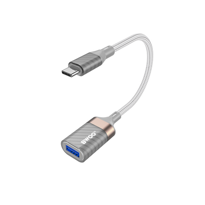 Adaptor OTG USB-C - USB-A BWOO BZ69, Sivi