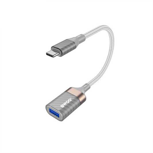 Adaptor OTG USB-C - USB-A BWOO BZ69, Sivi