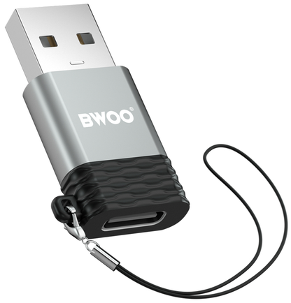 USB-C - USB-A Adapter za prenos podataka i punjenje BWOO BZ-38, Siva