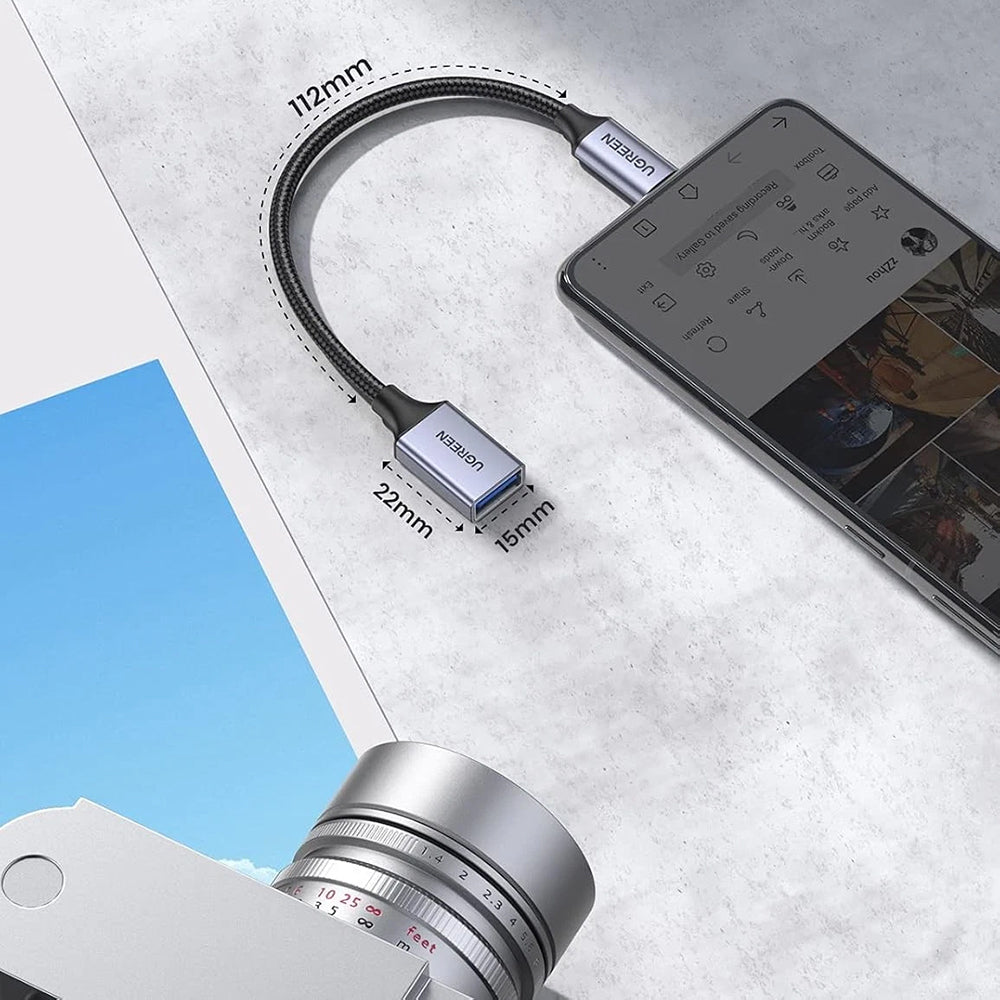 OTG adapter USB-C - USB-A UGREEN US378 (70889), Siva